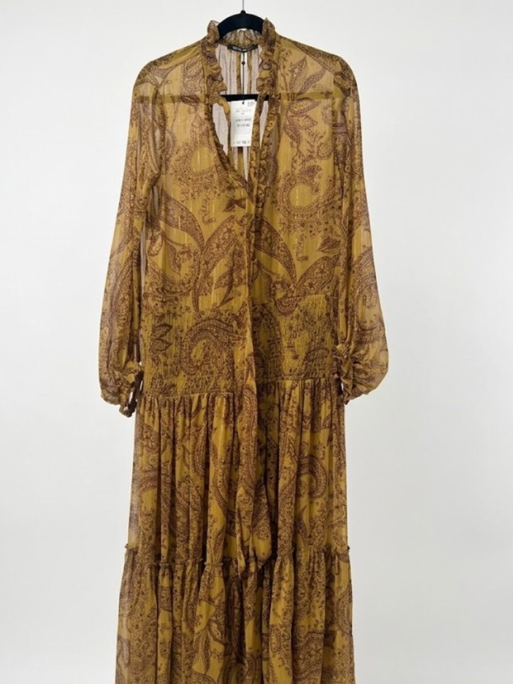 ZARA Long Sleeve Paisley Dress ZW Collection Size M $179 NWT * See description - Picture 13 of 15